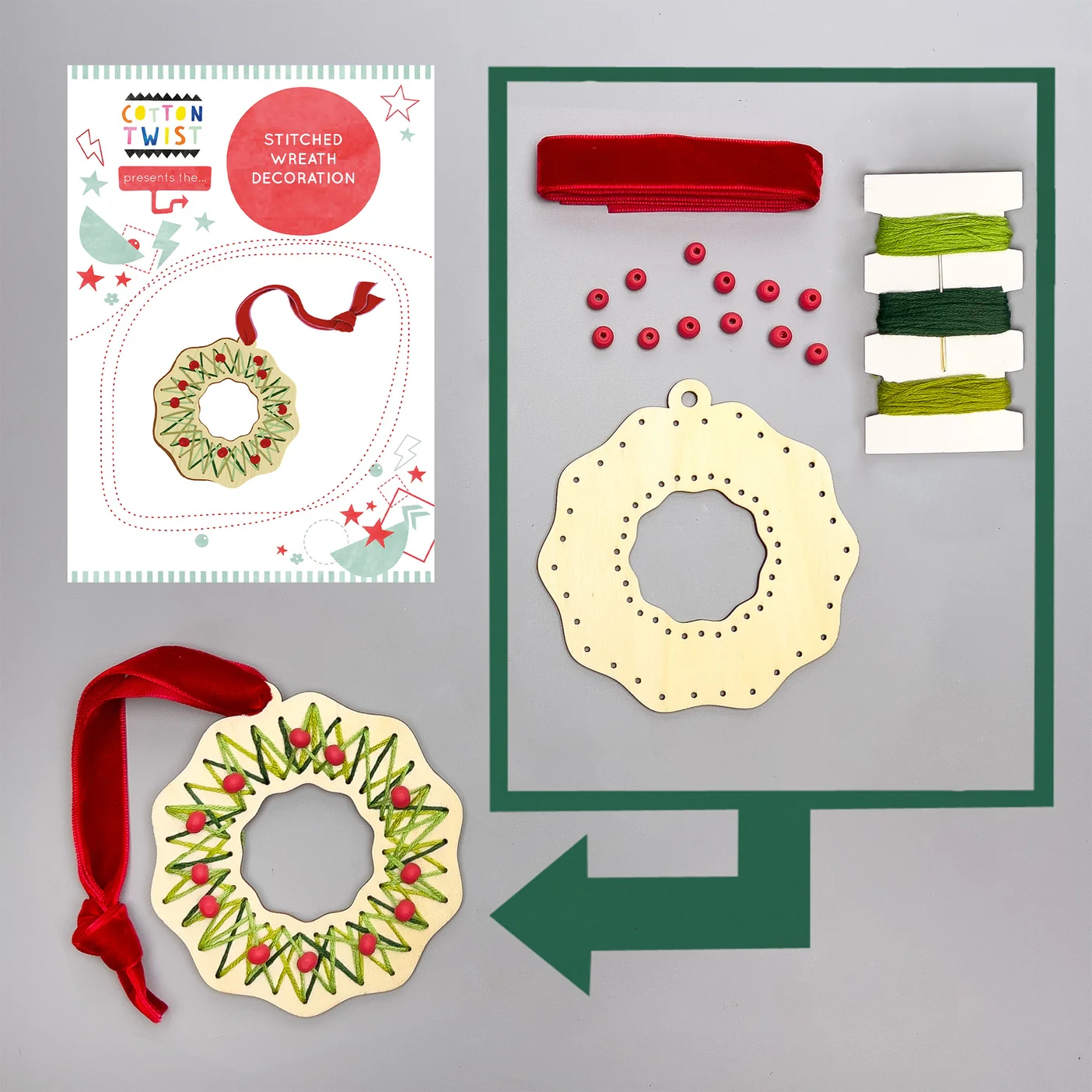 Make Your Own Stitched Wreath Decoration by Cotton Twist - Image 4