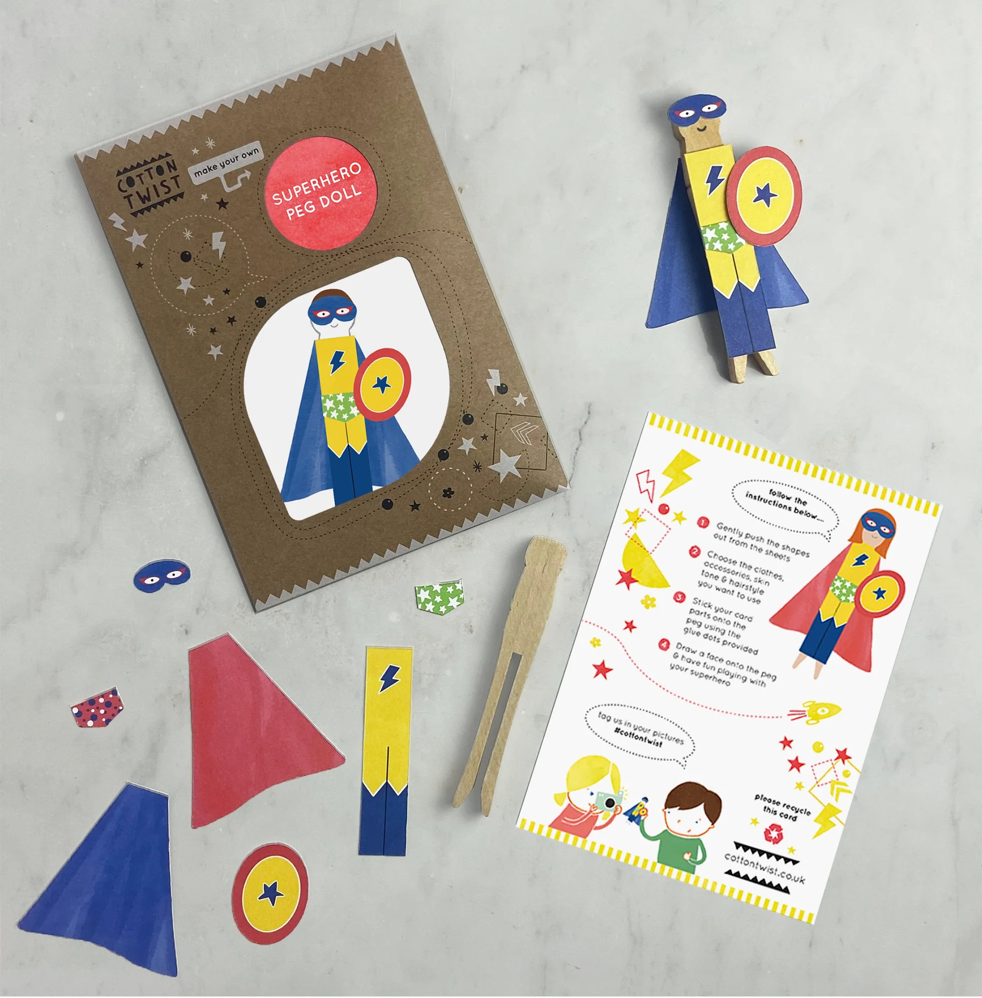 Make Your Own Superhero Peg Doll Kit by Cotton Twist - Image 3