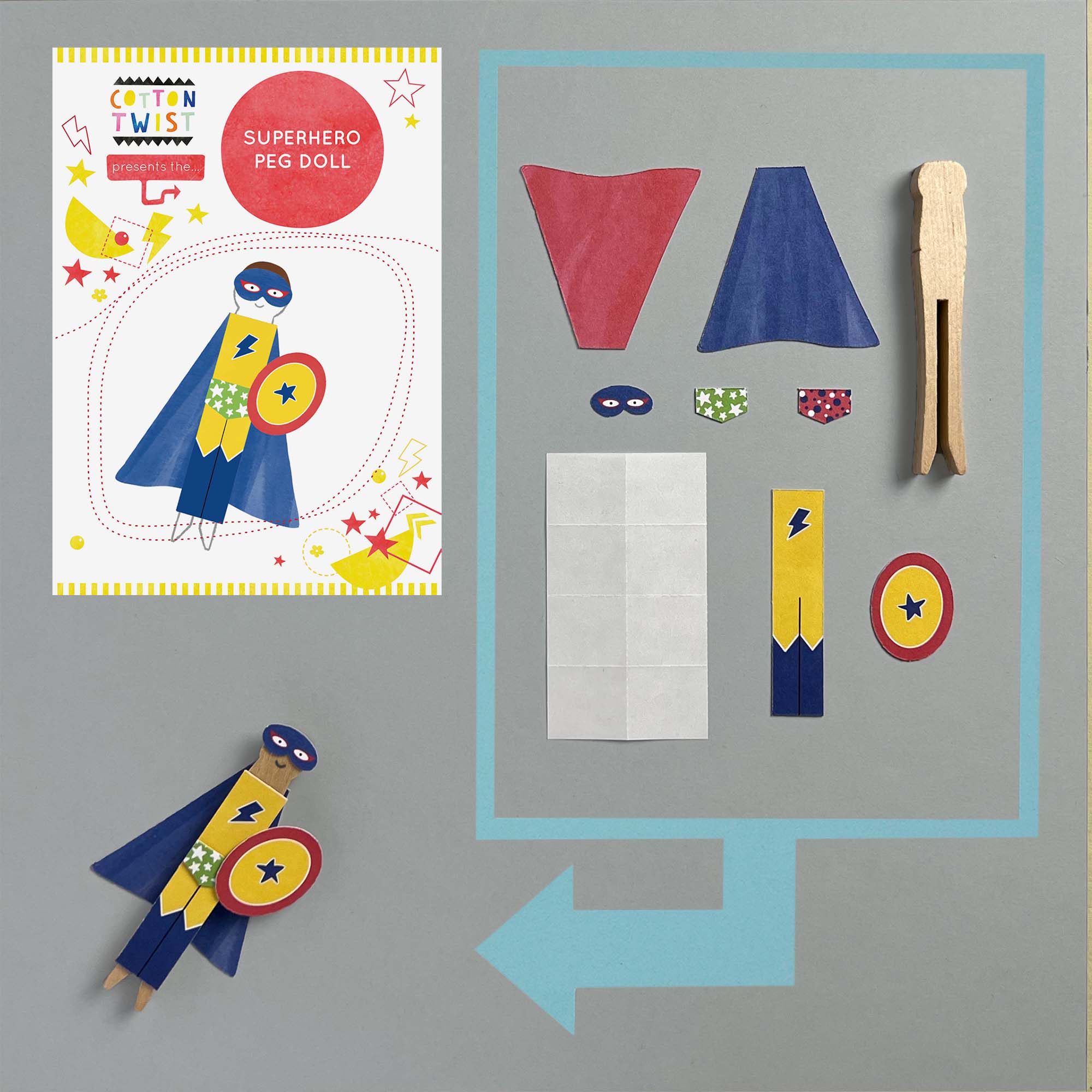 Make Your Own Superhero Peg Doll Kit by Cotton Twist - Image 4