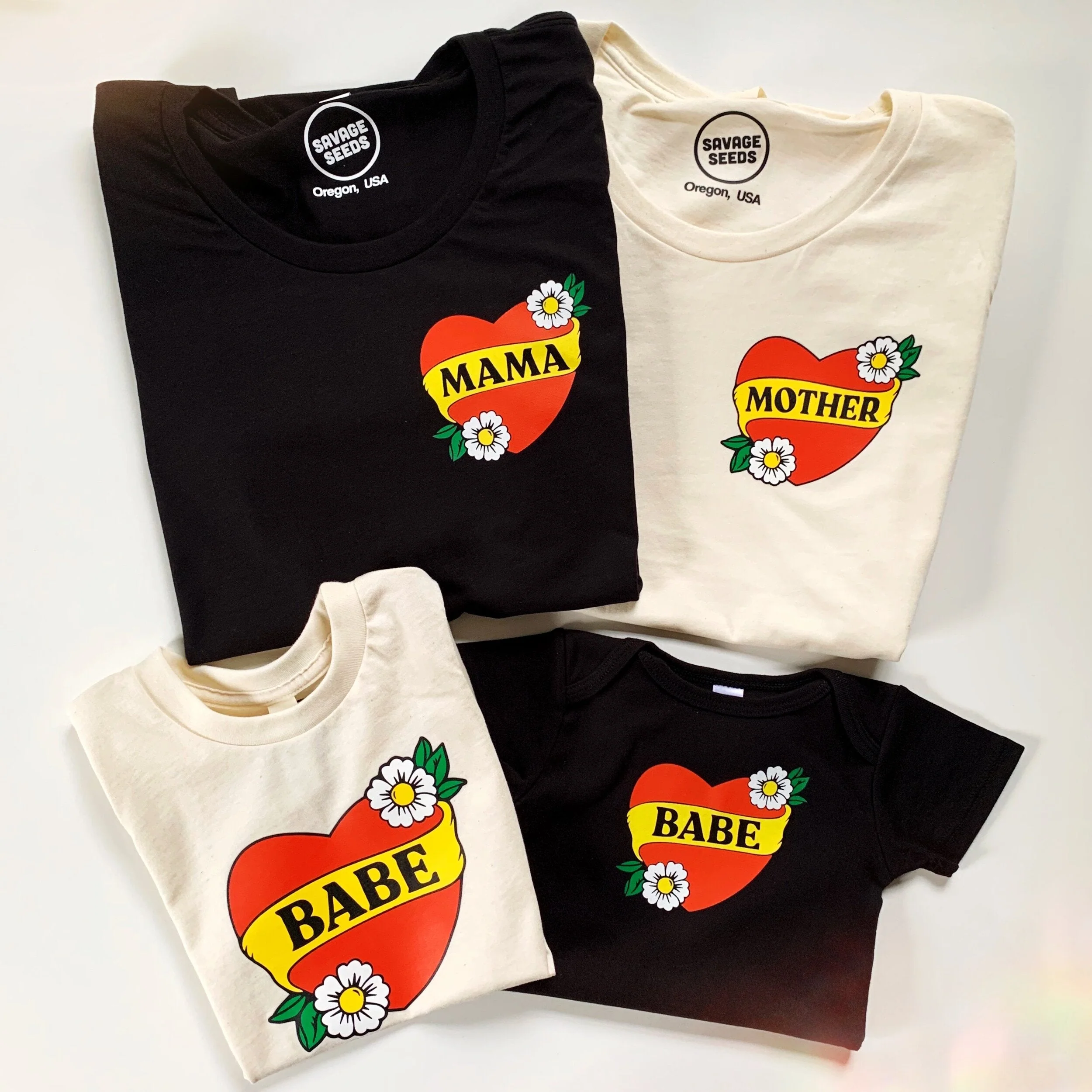 Mama Heart Women's Tee - Black by Savage Seeds - Image 2