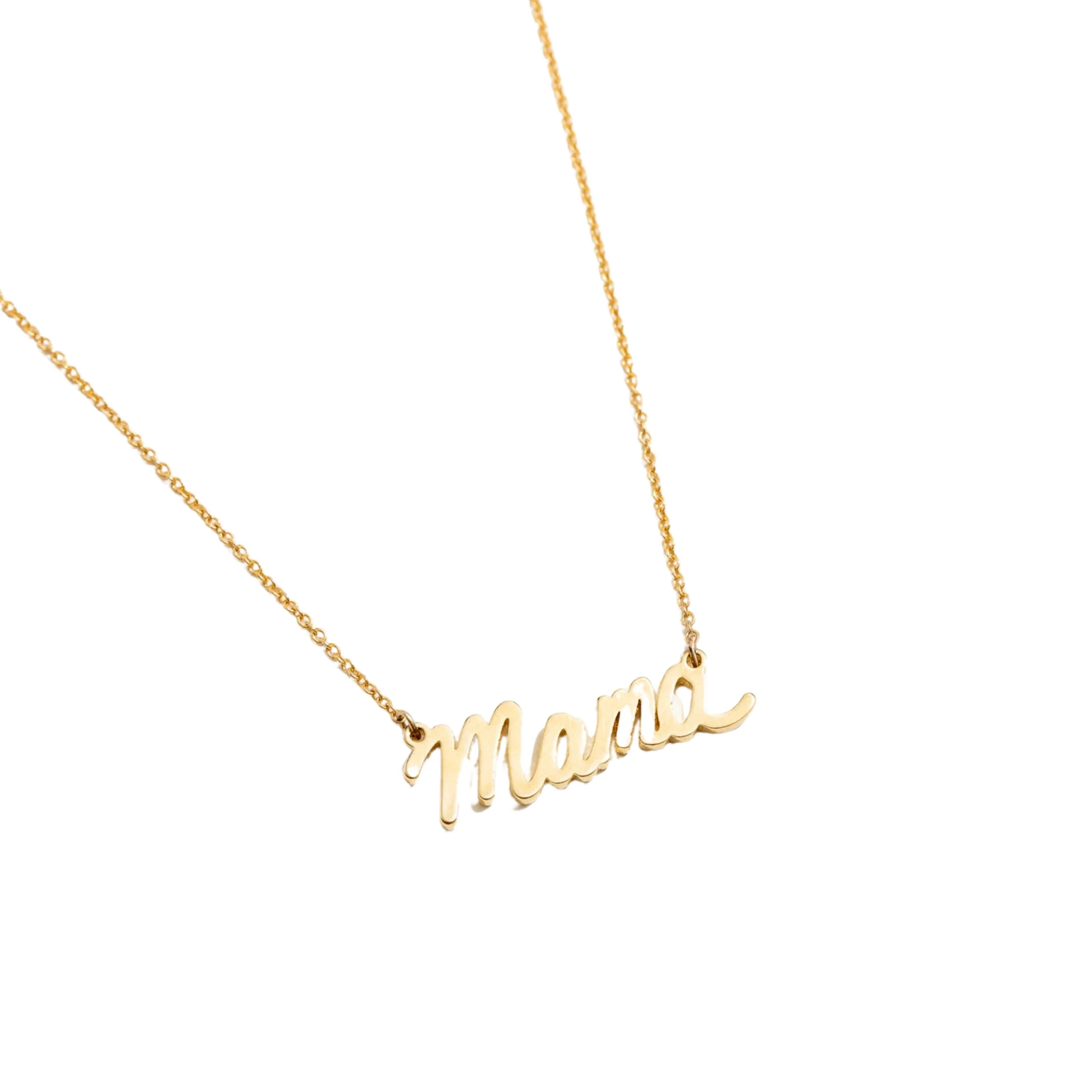 Mama Script Necklace - 18K Gold Plated Letters by Larissa Loden