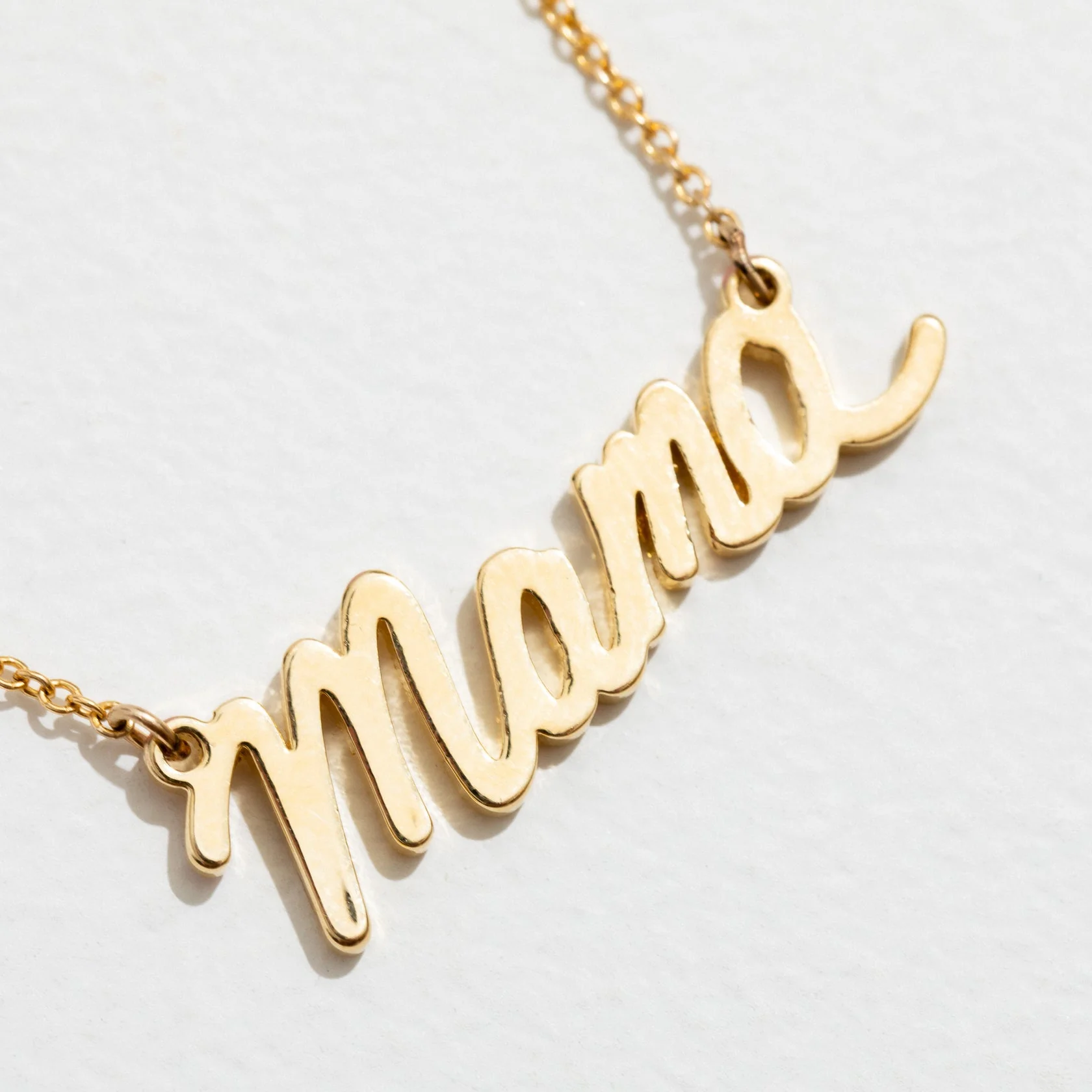 Mama Script Necklace - 18K Gold Plated Letters by Larissa Loden - Image 2