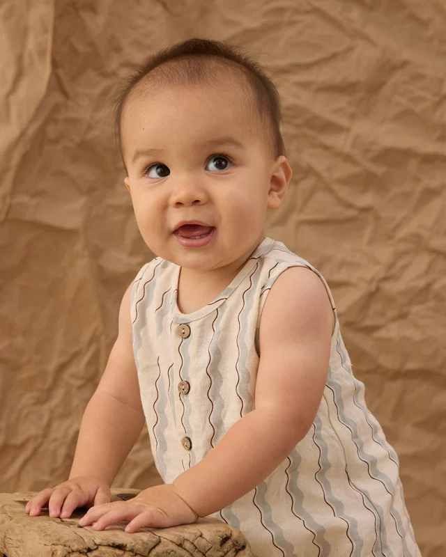 Mavrick Romper - Wave Stripe by Rylee + Cru - Image 3