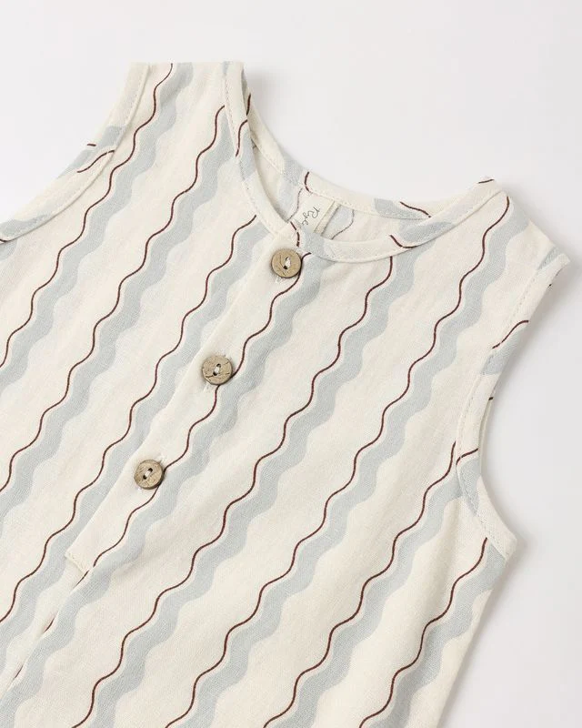 Mavrick Romper - Wave Stripe by Rylee + Cru - Image 4