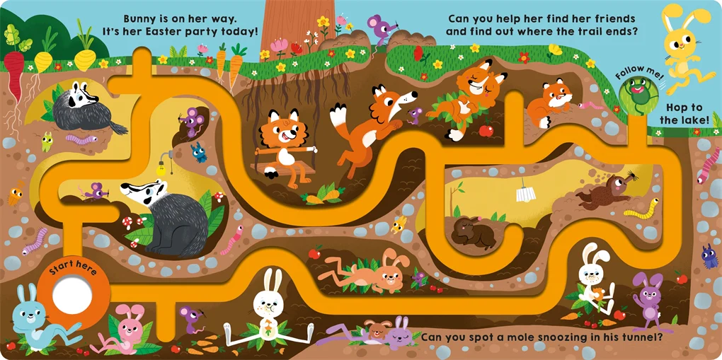 Maze Book: Follow the Bunny - Board Book - Image 2