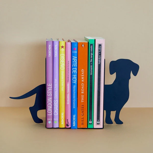 Metal Bookends - Black Teckel Dog by Balvi - Image 3