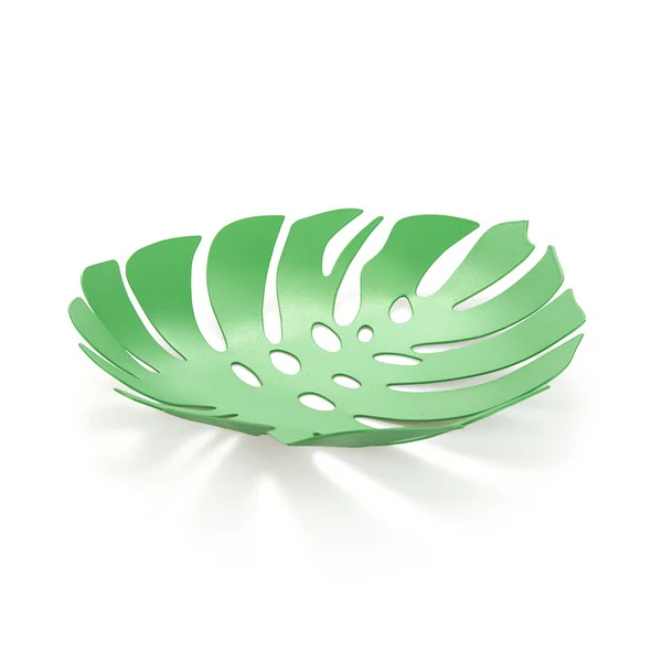 Metal Fruit Platter - Green Monstera by Balvi - Image 2
