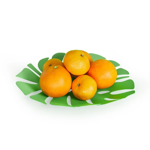 Metal Fruit Platter - Green Monstera by Balvi - Image 4