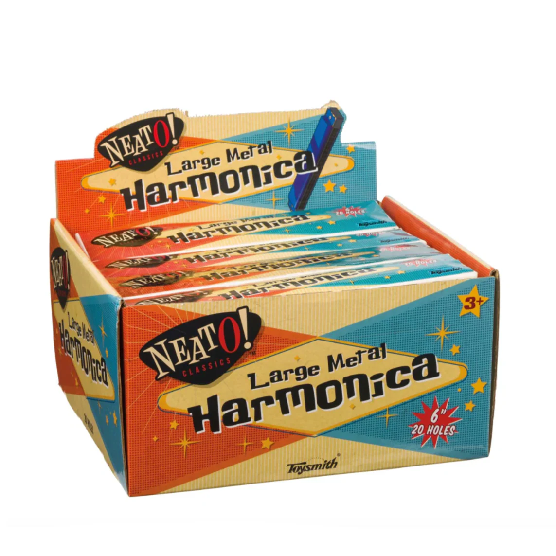 Neato! 6" Metal Harmonica with Case (1 Unit Assorted) by Toysmith - Image 4