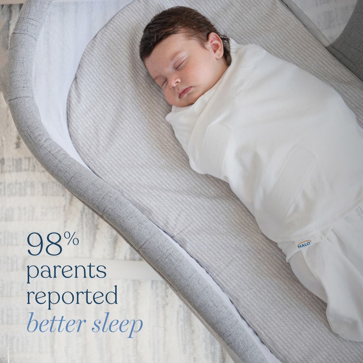 Micro Fleece SleepSack Swaddle - Cream by Halo - Image 3