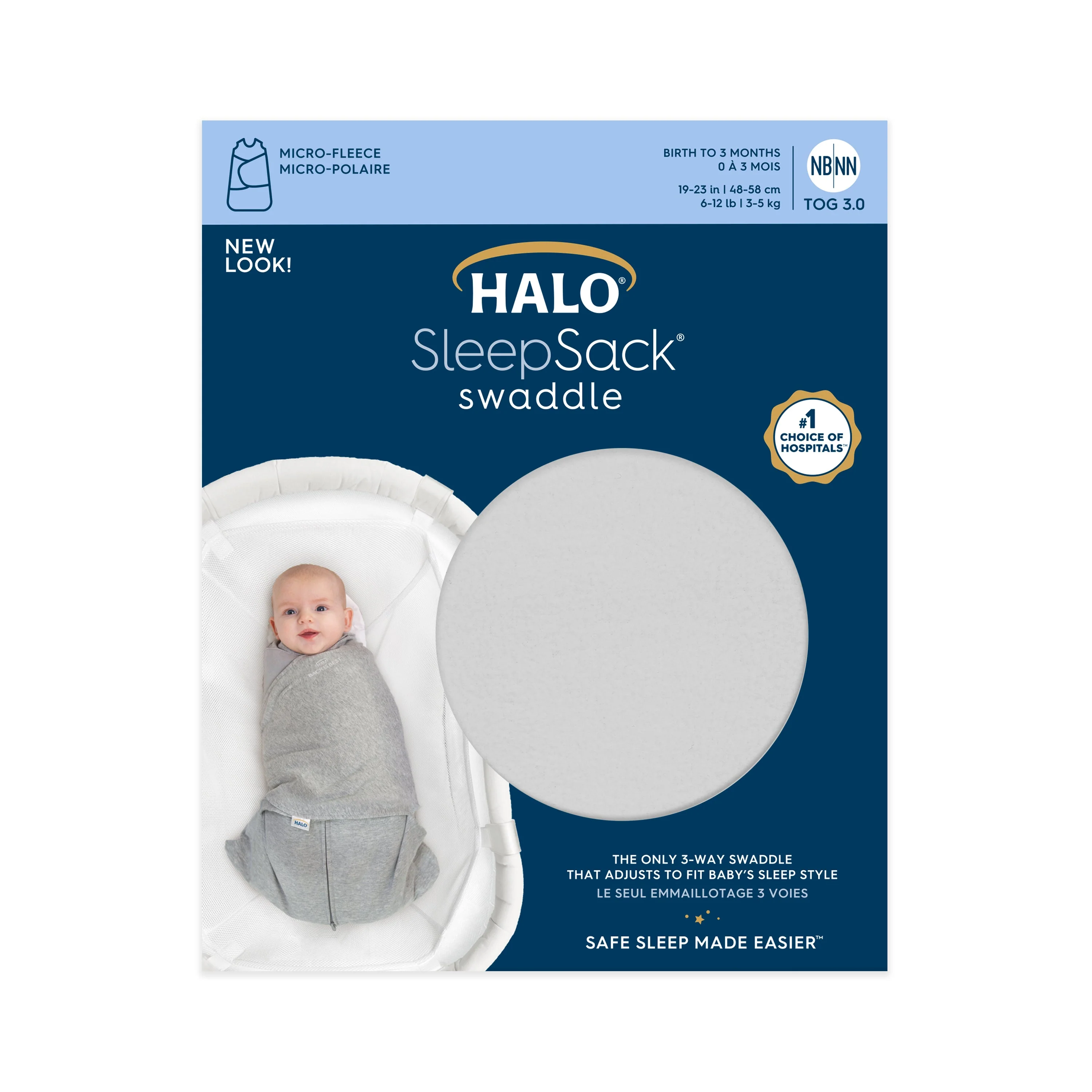 Micro Fleece SleepSack Swaddle - Grey by Halo - Image 2
