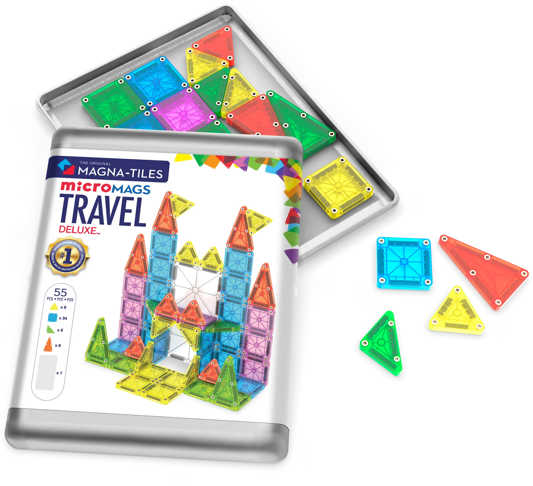 microMAGS 55 Piece Deluxe Travel Set by Magna-Tiles - Image 3
