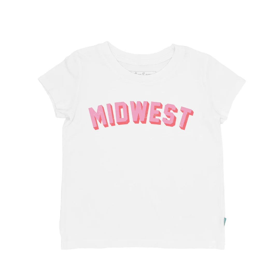 Midwest Everyday Tee - White/Pink by Feather 4 Arrow