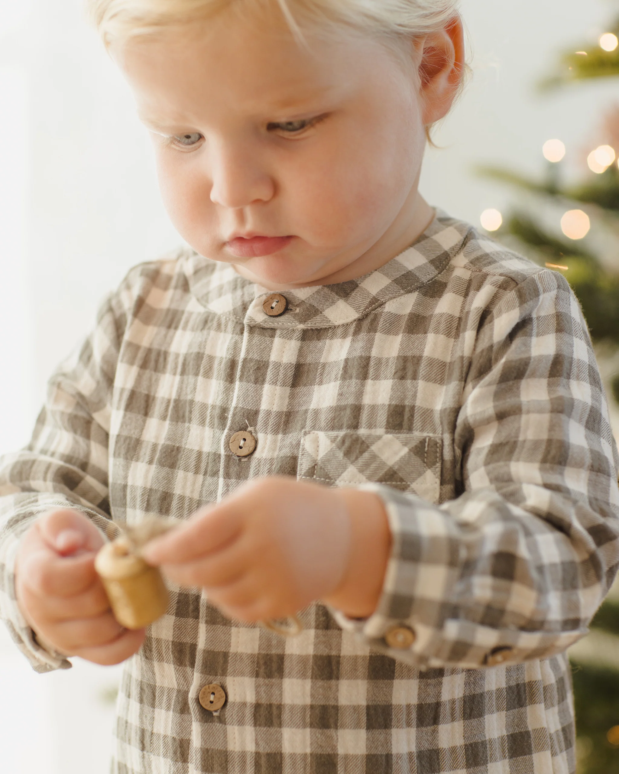 Milo Shirt - Forest Check by Quincy Mae - FINAL SALE - Image 3