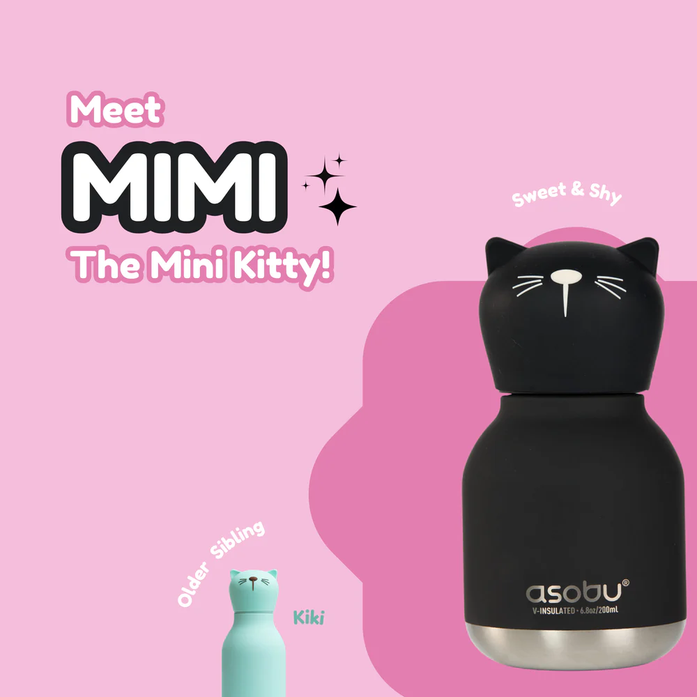 Mini Bestie Water Bottle - Kitty by Asobu - Image 3