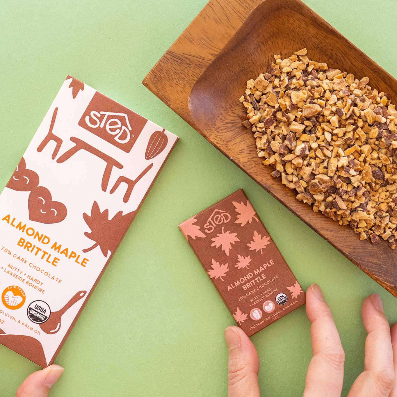 Mini Chocolate Bar - Almond Maple Brittle by Sted Foods - Image 2