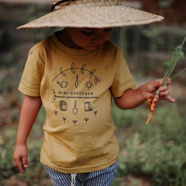 Mini Gardener Tee - Organic Mustard by Nature Supply Co - Image 2