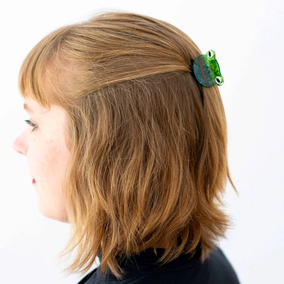 Mini Green Froggy Hair Claw Clip by Jenny Lemons - Image 2