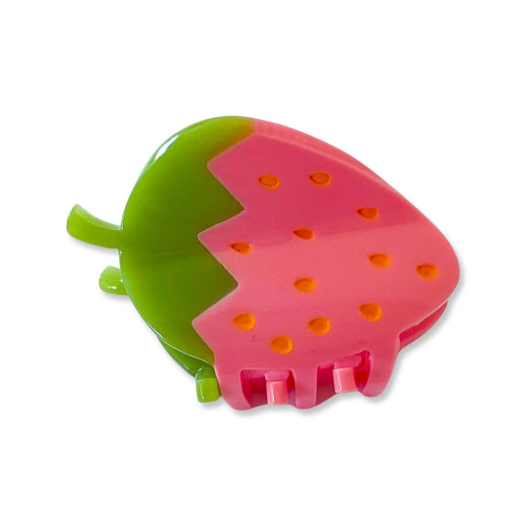Mini Pink Strawberry Hair Claw Clip by Jenny Lemons - Image 3
