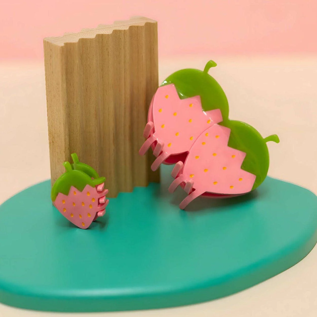 Mini Pink Strawberry Hair Claw Clip by Jenny Lemons - Image 4