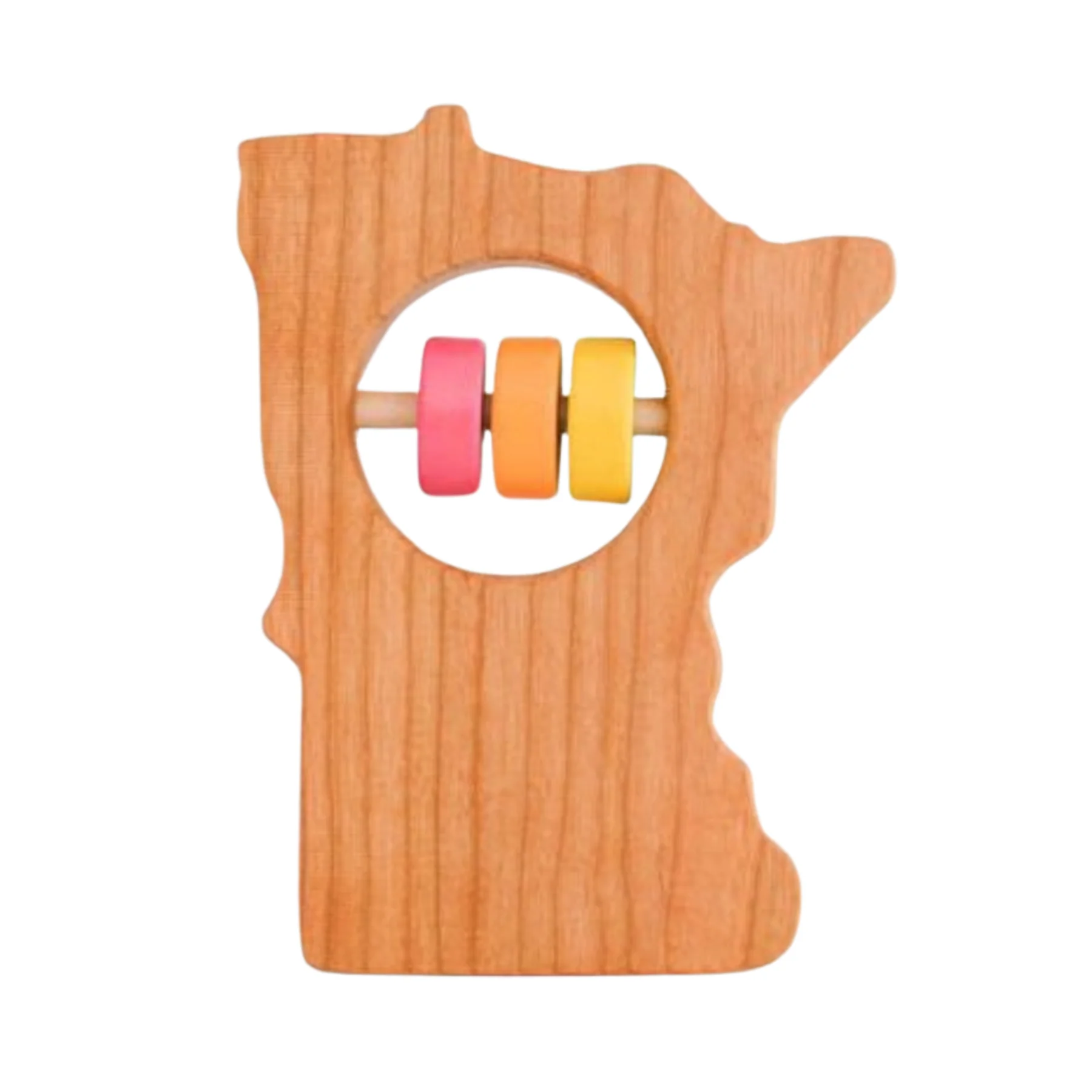 Minnesota Wooden Baby Rattle - Rainbow by Bannor Toys