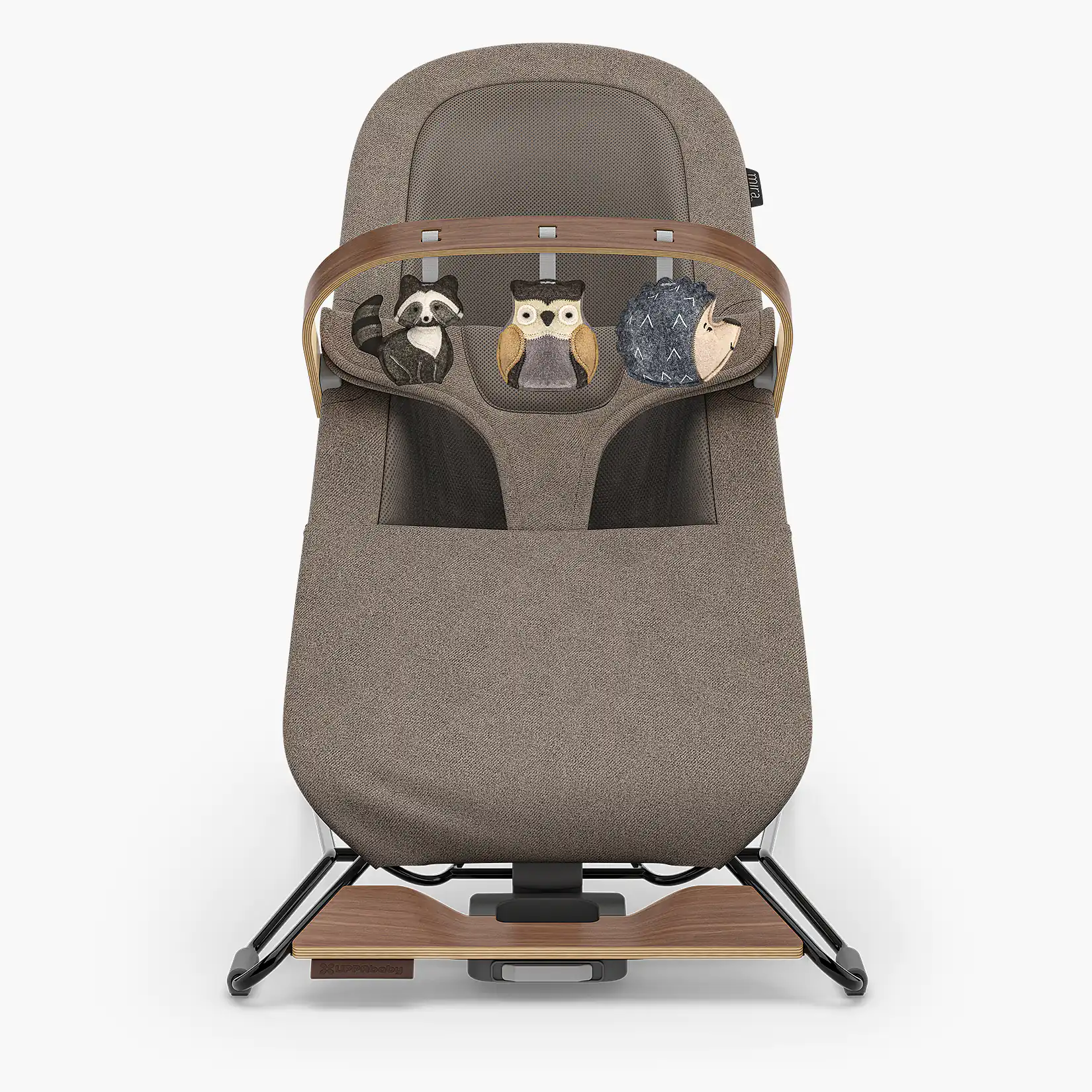 Mira Bouncer Forest Fun Toy Bar - Grey/Walnut Wood by Uppababy - Image 2