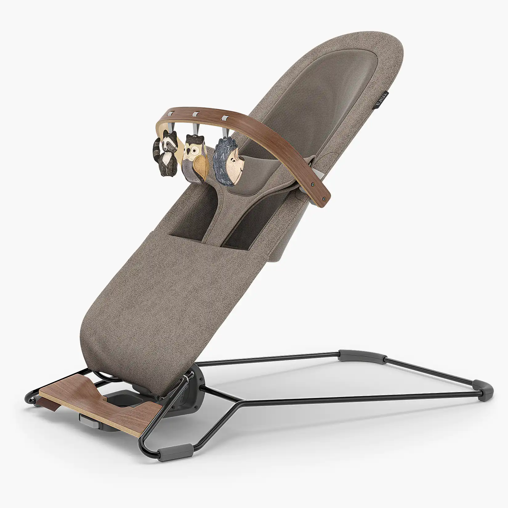 Mira Bouncer Forest Fun Toy Bar - Grey/Walnut Wood by Uppababy - Image 3