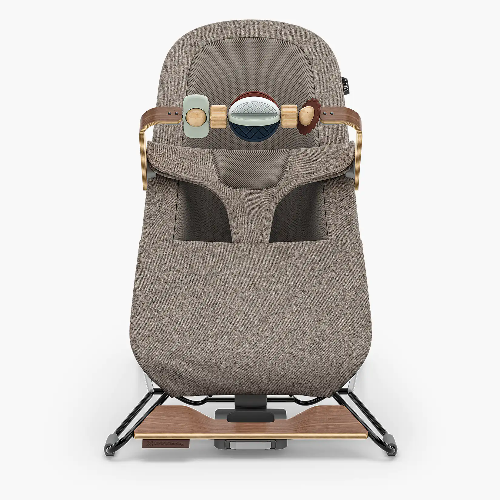Mira Bouncer Wonder Wheel Toy Bar - Multicolor/Walnut Wood by Uppababy - Image 3