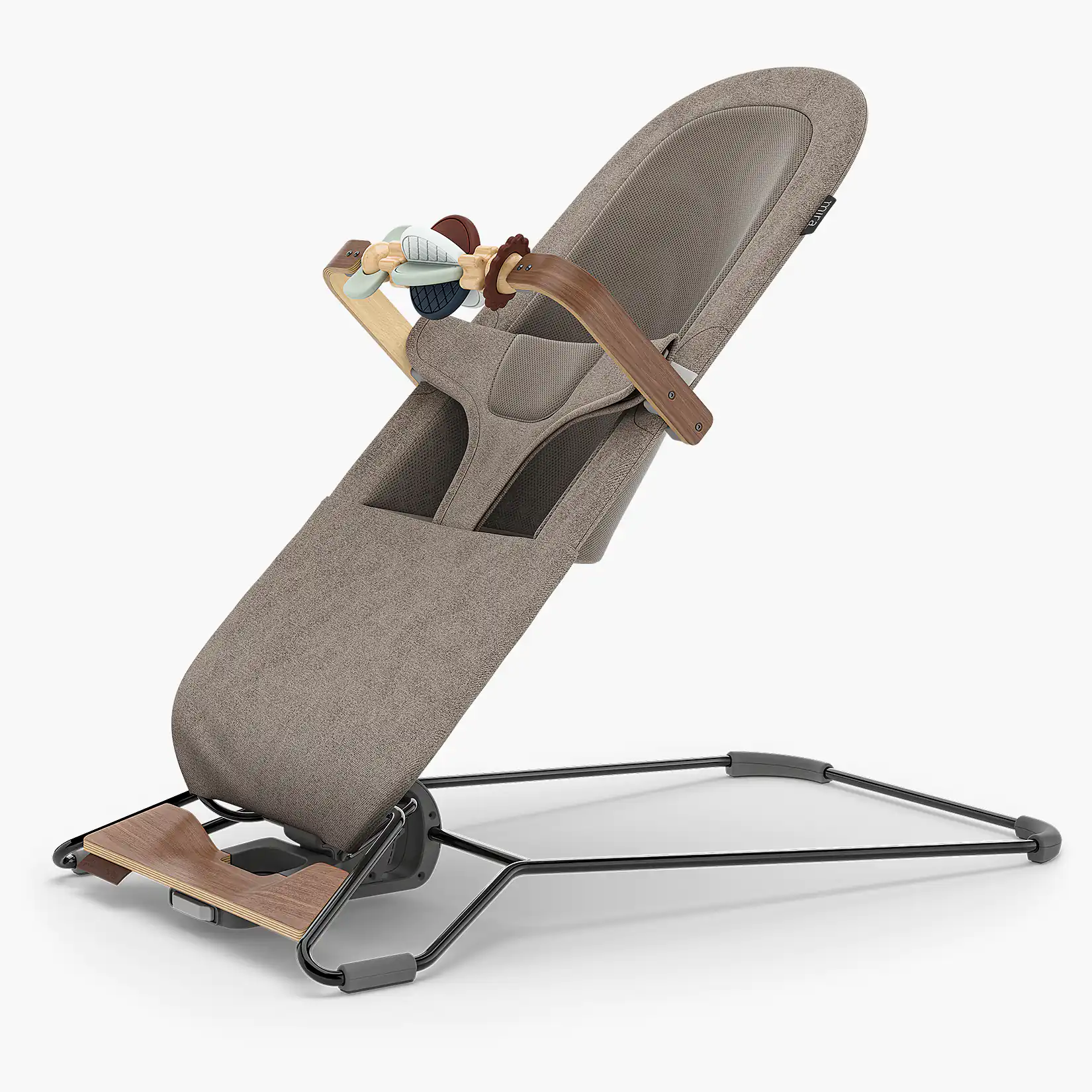 Mira Bouncer Wonder Wheel Toy Bar - Multicolor/Walnut Wood by Uppababy - Image 4