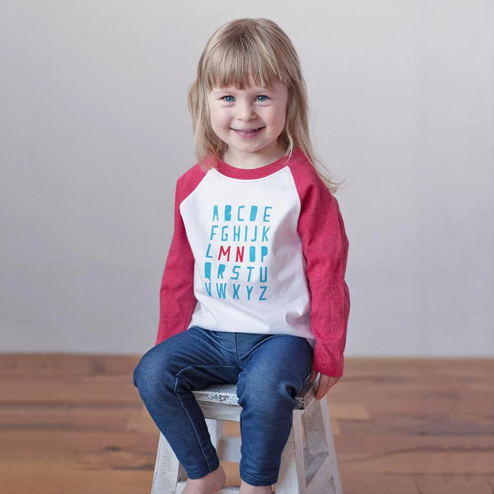 Cotton Raglan Tee - Minnesota Alphabet by Sweetpea + Co - Image 4