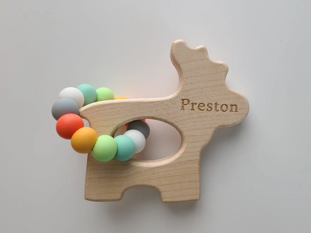 Moose Grasping Wooden Toy with Silicone Beads - Riverbed by Bannor Toys - Image 6