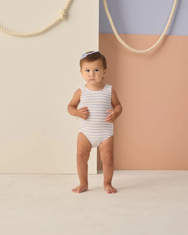 Moxie One-Piece - Periwinkle Stripe by Rylee + Cru - Image 3