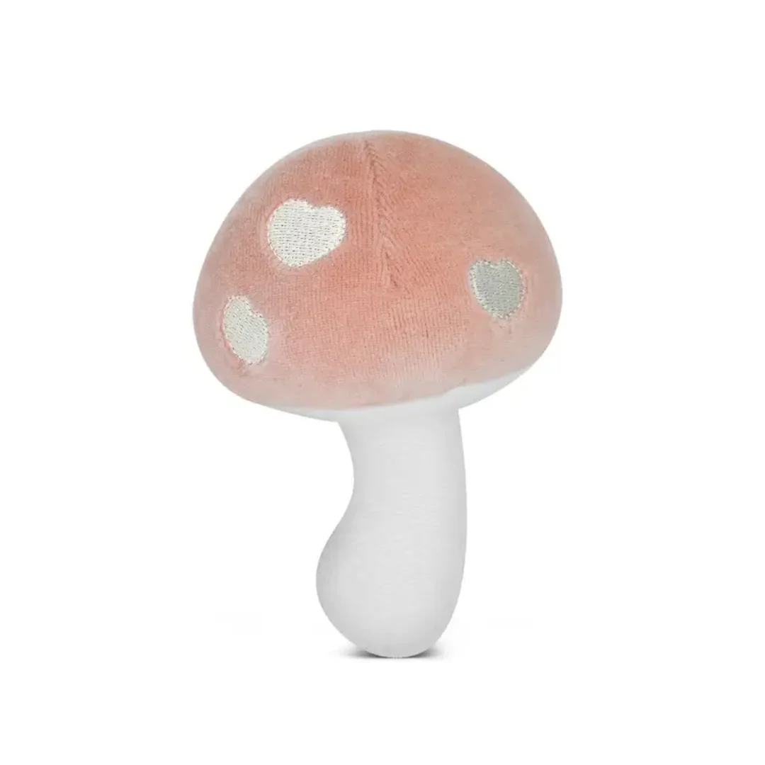 Mushroom Rattle - Pink Velour by Apple Park
