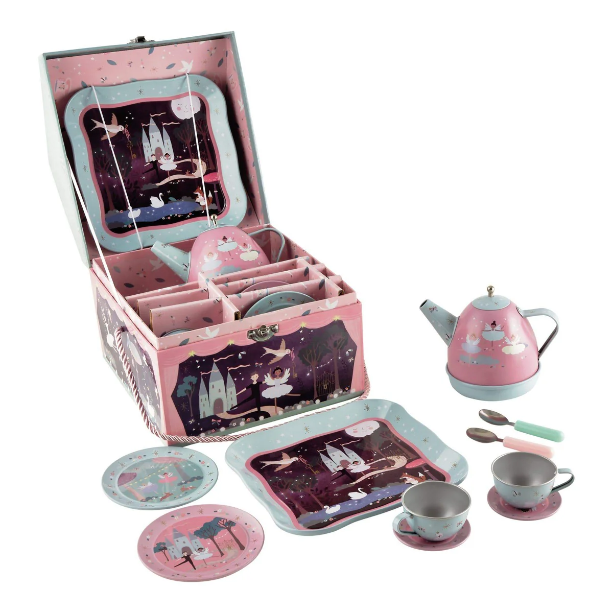 Musical Tin Tea Set in Attaché Box by Floss & Rock
