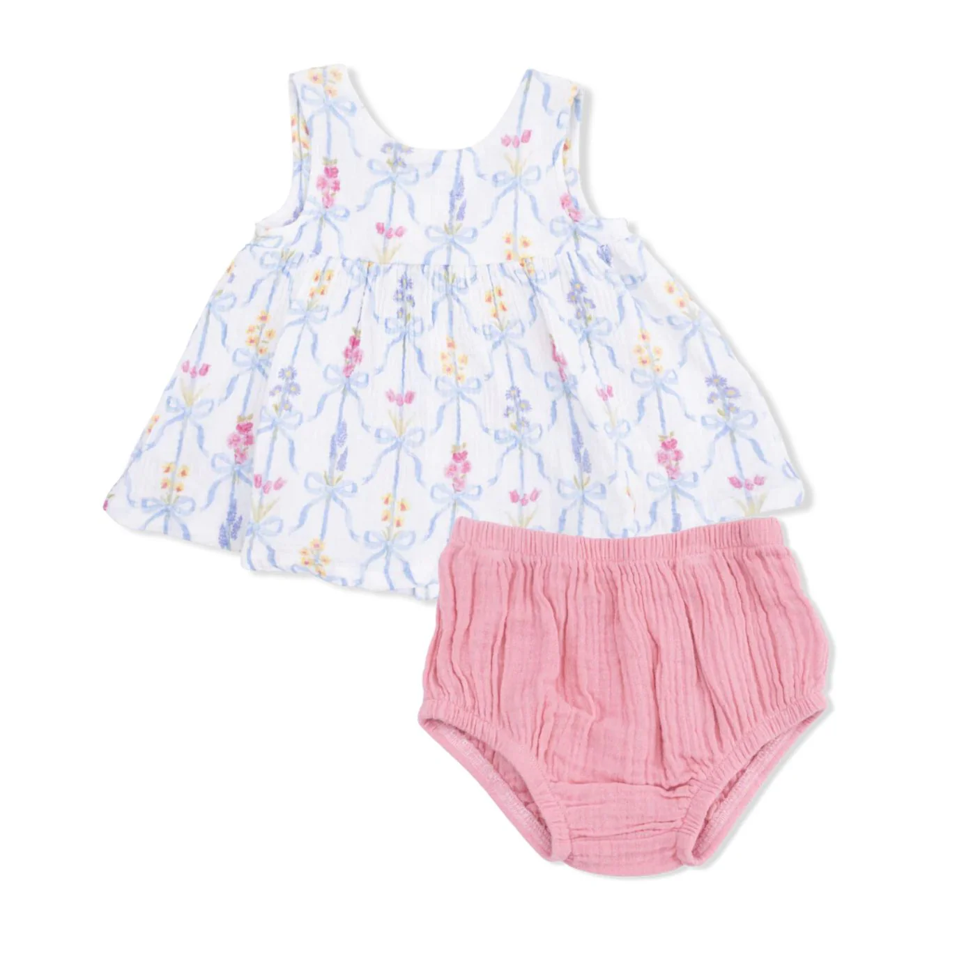 Muslin Dress with Bow and Bloomer - Ribbon Bouquets by Angel Dear