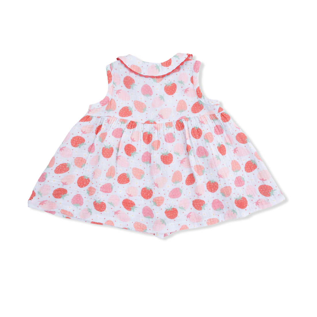 Muslin Jill Dress Sleeveless with Bloomer - Strawberry Bliss by Angel Dear - Image 3