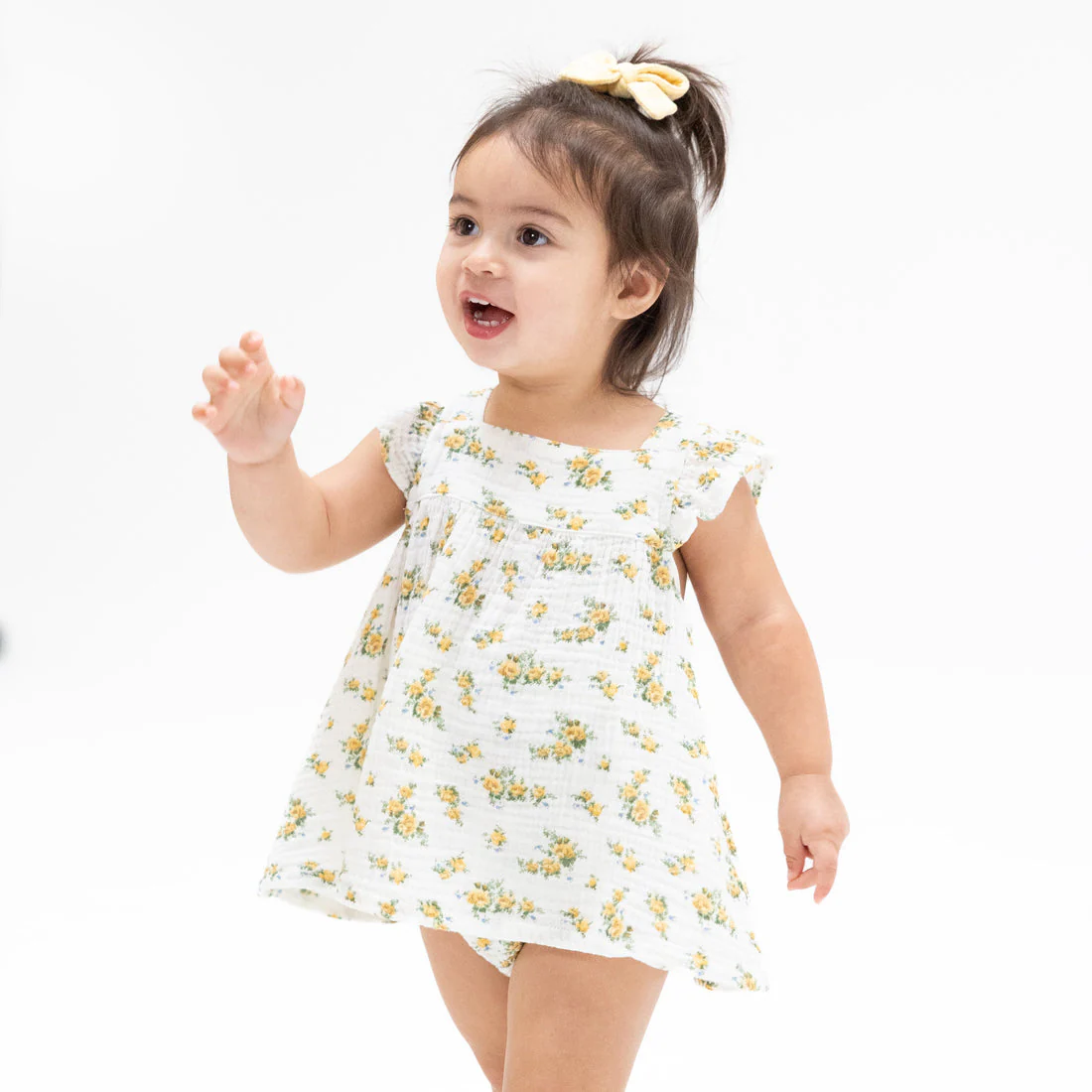 Muslin Pinafore and High Waisted Bloomer - Sunshine Roses by Angel Dear - Image 2