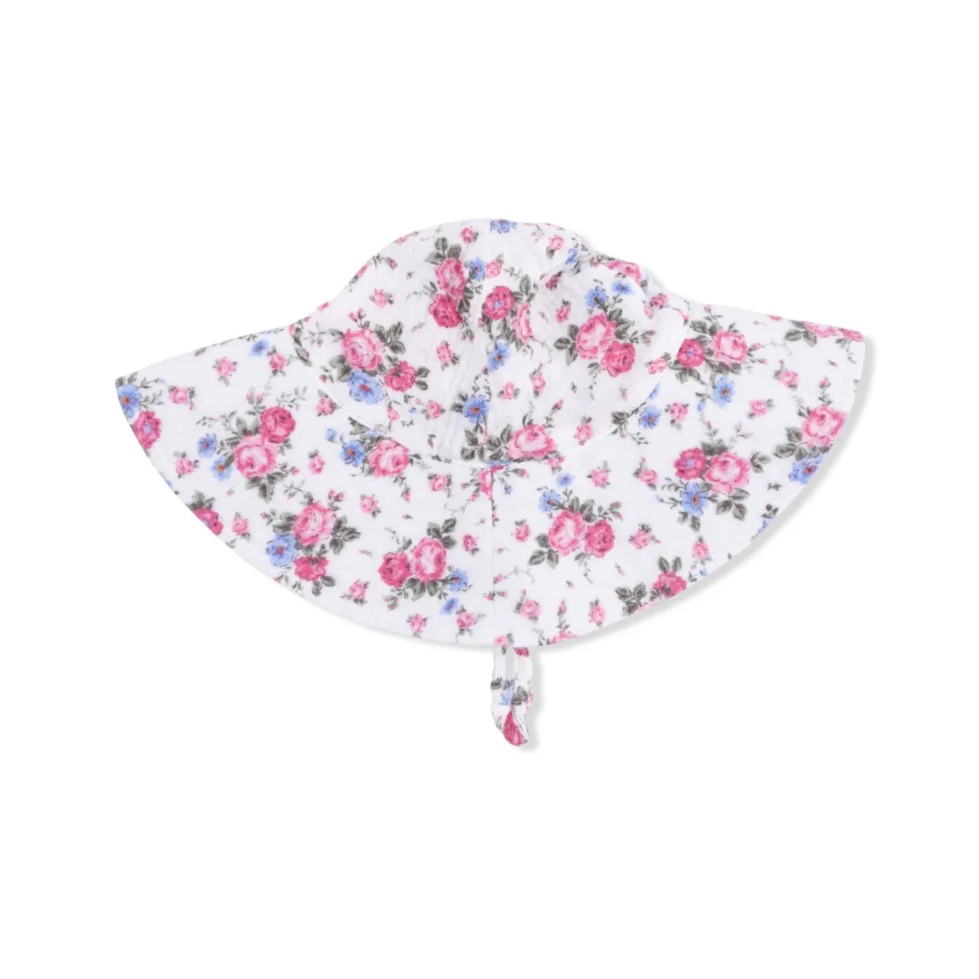 Muslin Wide Brim Sun Hat - Cabbage Roses by Angel Dear