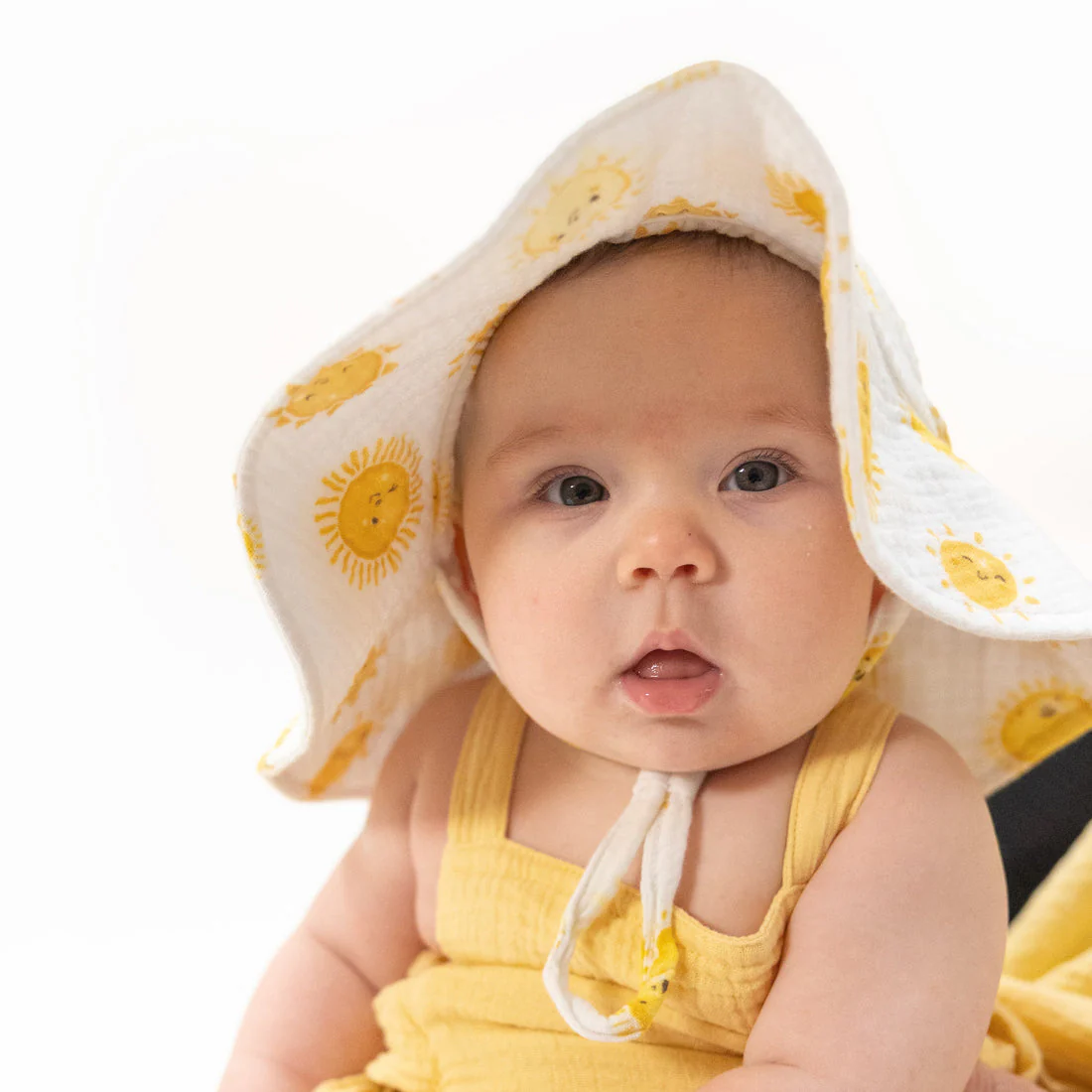 Muslin Wide Brim Sun Hat - Happy Suns by Angel Dear - Image 2