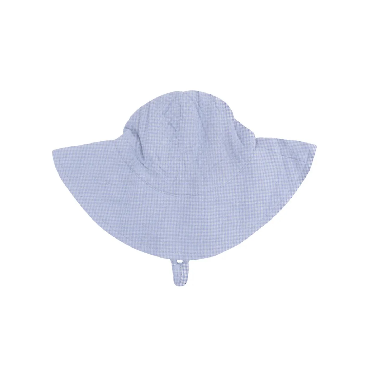 Muslin Wide Brim Sun Hat - Micro Gingham Blue Blizzard by Angel Dear