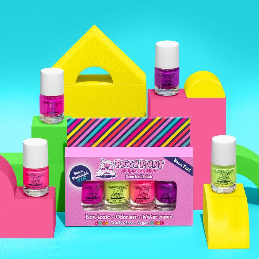 Nail Polish Set - Neon with Bonus Blacklight Glow by Piggy Paint - Image 13
