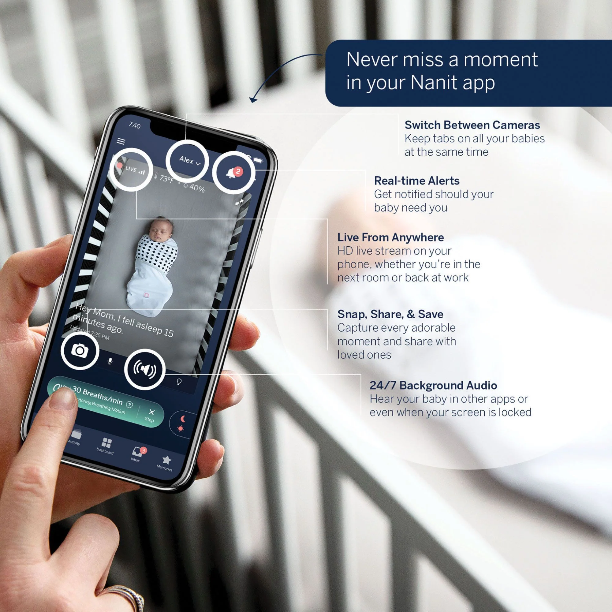 Nanit Pro Smart Baby Monitor + Wall Mount - Image 7