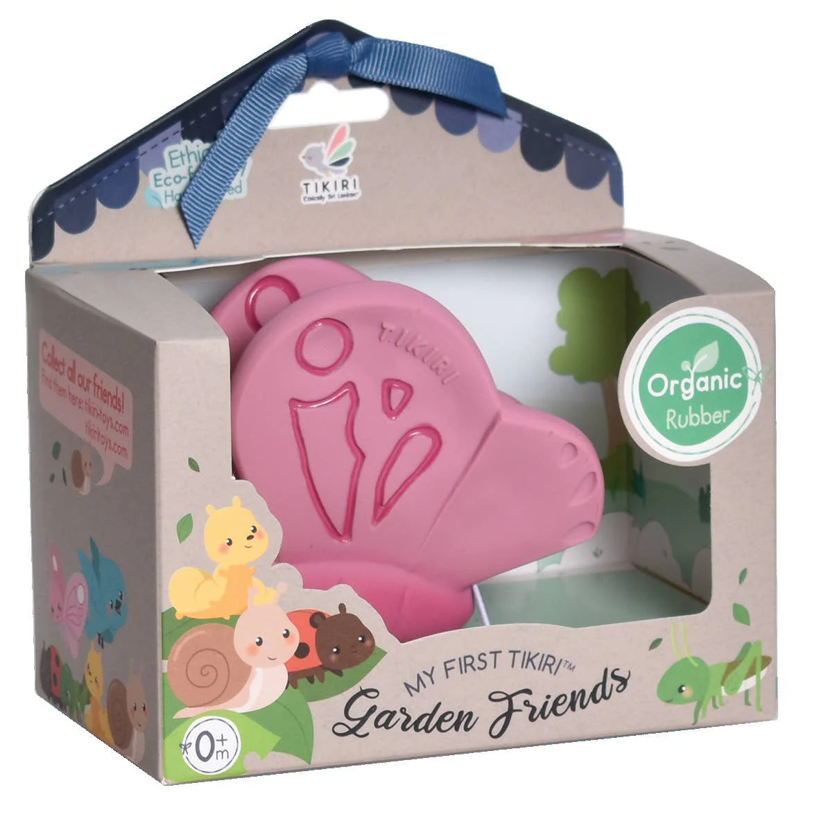 Butterfly Natural Rubber Teether, Rattle & Bath Toy by Tikiri Toys - Image 2