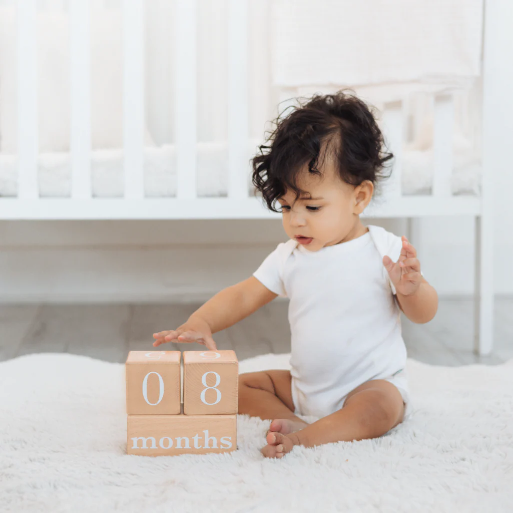 Natural Wooden Milestone Blocks Photo Prop by Pearhead - Image 3
