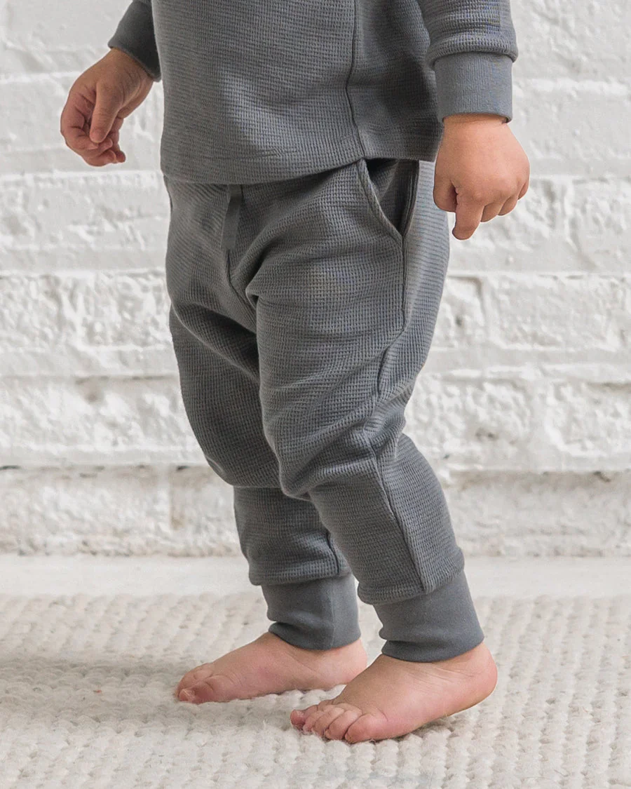 Nelson Waffle Knit Jogger - Agave by Colored Organics - FINAL SALE - Image 2