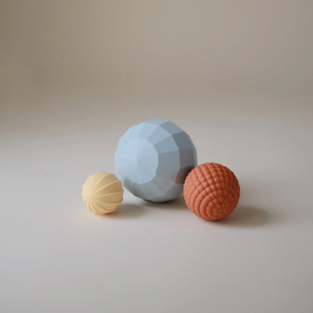 Nesting Spheres Sensory Toy - Powder Blue by Mushie - Image 2