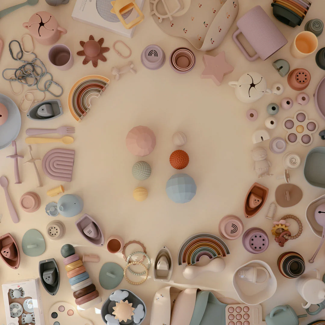 Nesting Spheres Sensory Toy - Blush by Mushie - Image 6