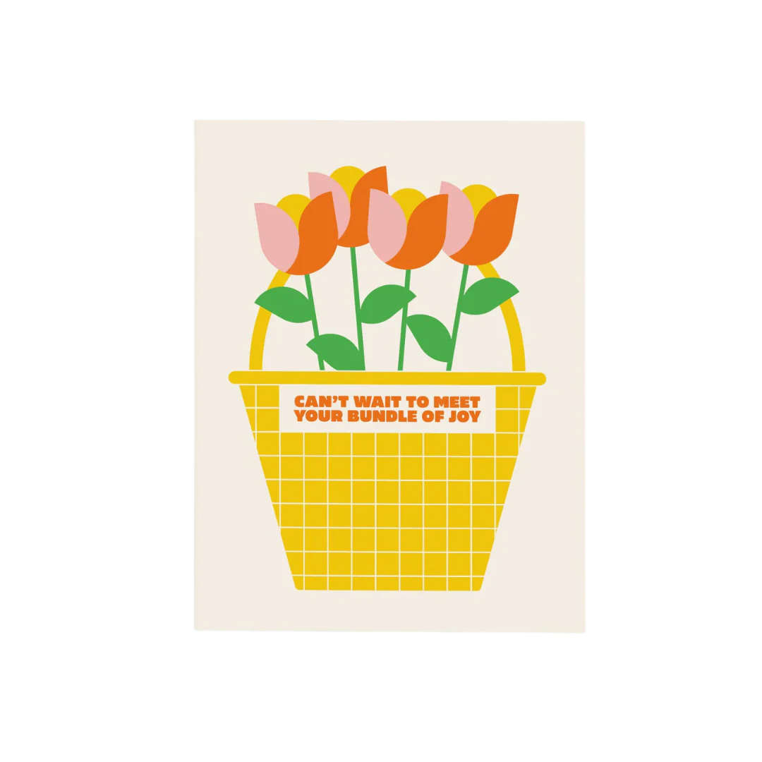 New Baby Basket of Tulips Card by paper&stuff