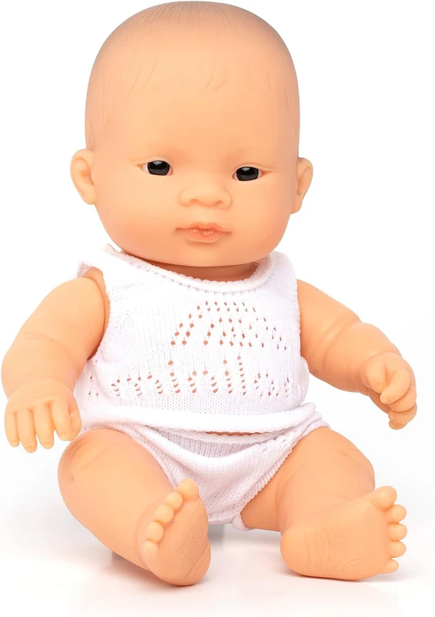 Newborn Baby Doll Asian Girl 8 1/4" by Miniland - Image 2