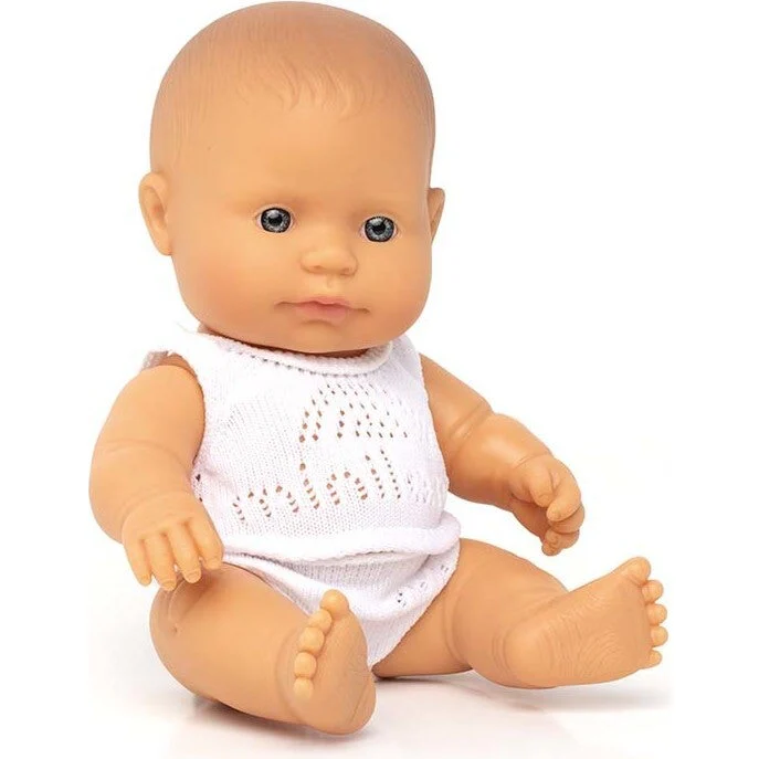 Newborn Baby Doll Caucasian Girl 8 1/4" by Miniland - Image 2